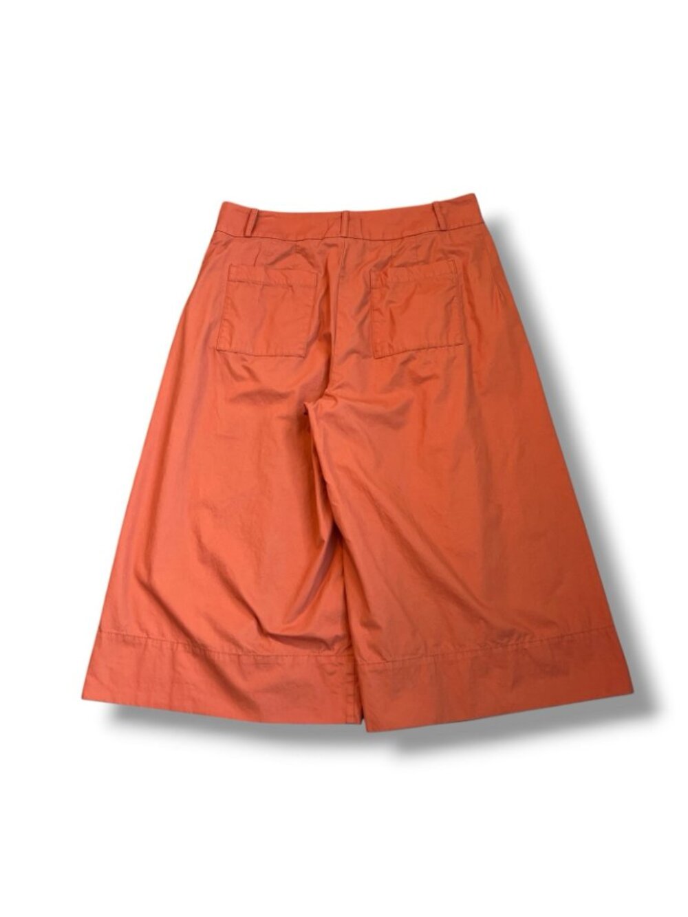 by Anthropologie Cropped Wide-Leg Trousers Culottes size 14 pleated Orange - Picture 8 of 10